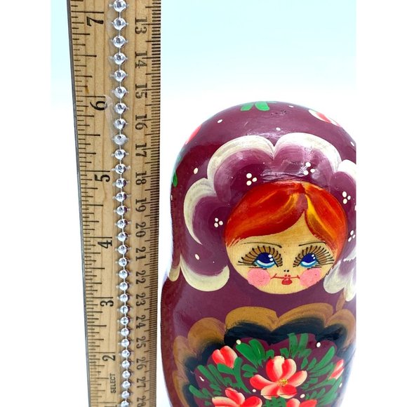 Folk Art 5 Piece Russian Matryoshka Nesting Dolls Wood Figures - Picture 6 of 8
